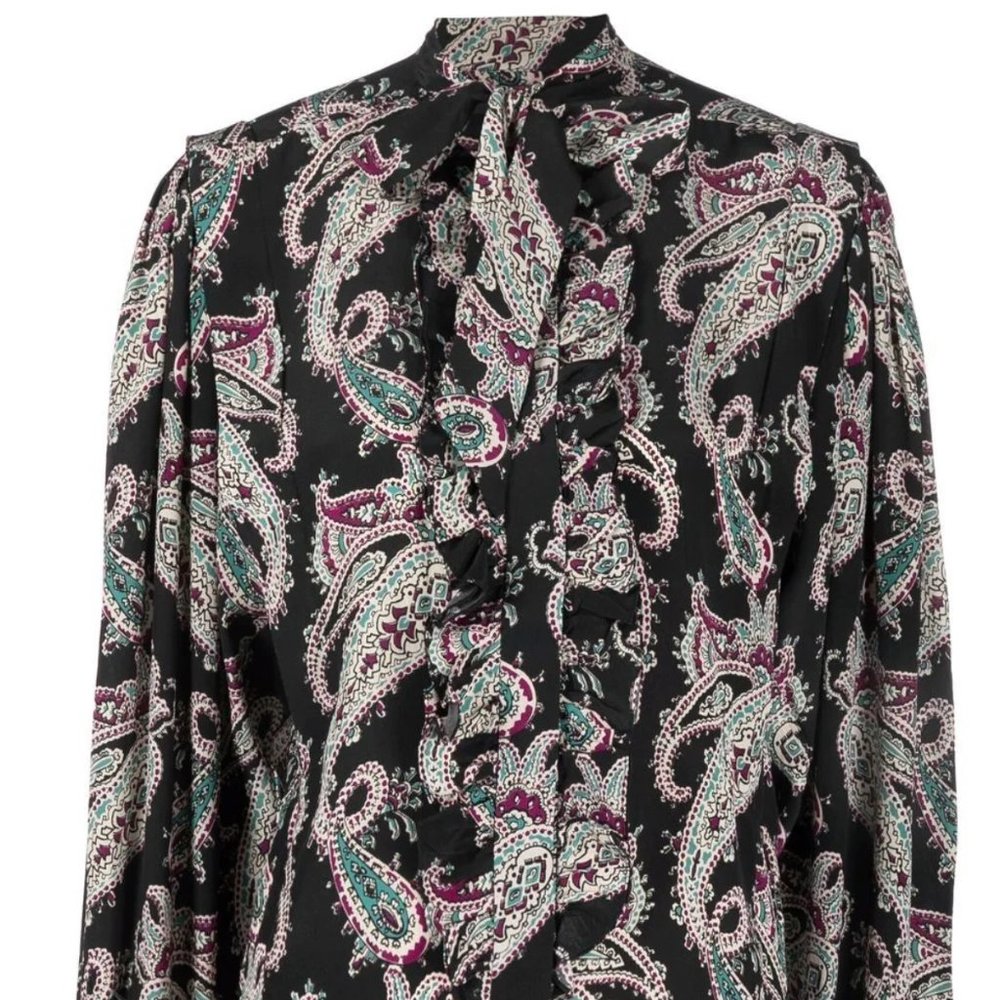 Isabel Marant Paisley Print Silk Blouse - Picture 1 of 7